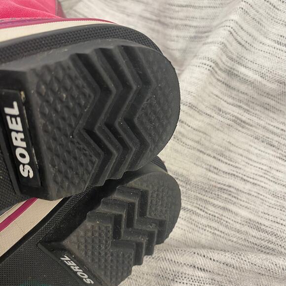 Sorel Girl's Pink Suede Fur Trim Lace Up Snow Boots Size 3 - Picture 7 of 8